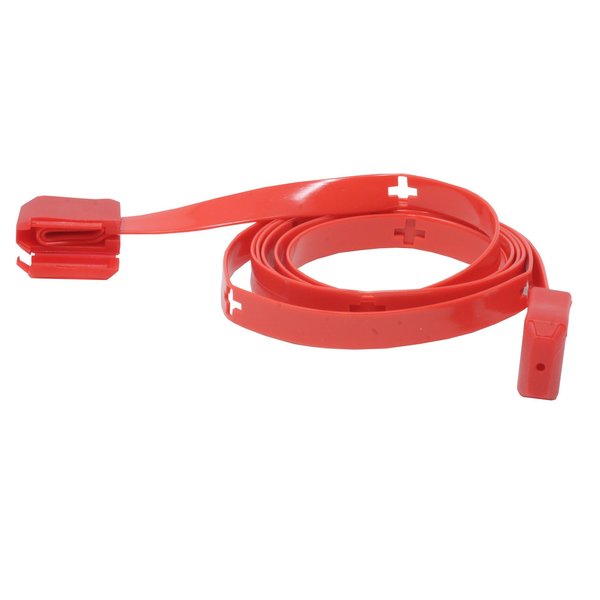 Crest Healthcare CleanGrip Anti-Ligature Tether with 2 Adapters, red, 6 ft 116387